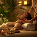 man spa setting undergoing relaxing shiatsu massage with therapist applying traditional t e1749026484131